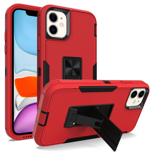 

For iPhone 11 Magnetic Holder Phone Case (Red + Black)