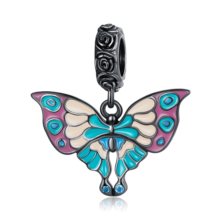 

S925 Sterling Silver Silver Artistic Butterfly Pendant DIY Bracelet Necklace Accessories