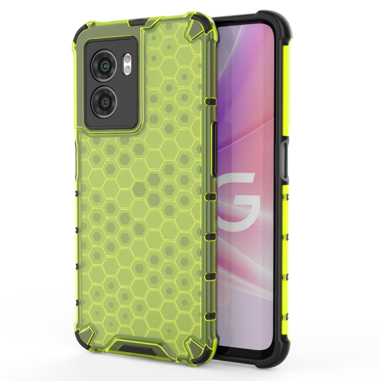 

For OPPO A57 5G 2022 Shockproof Honeycomb PC + TPU Protective Case(Green)