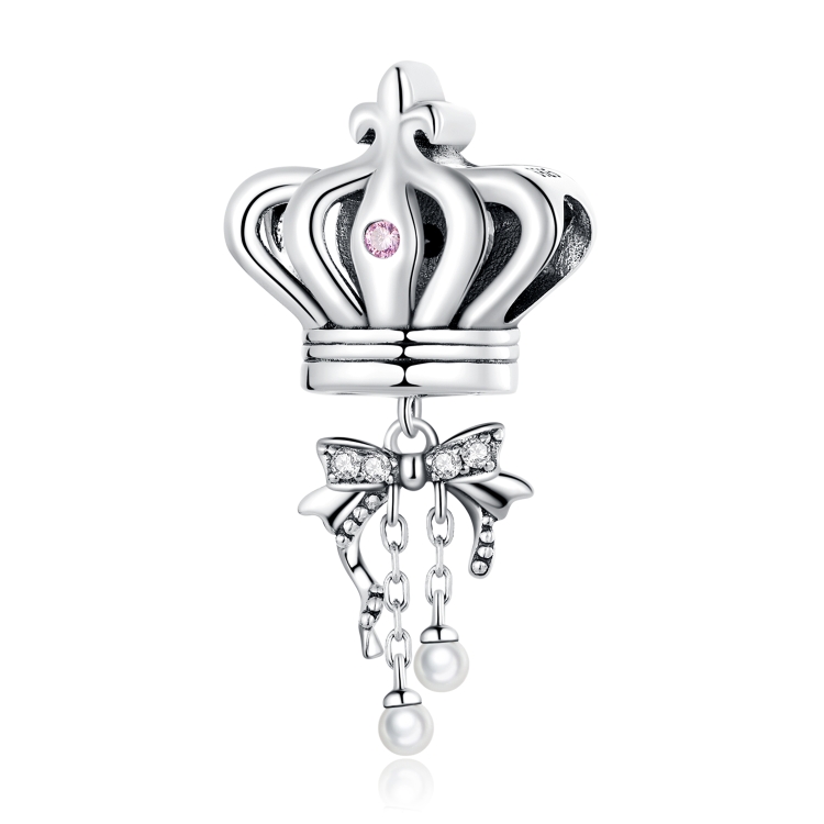 

S925 Sterling Silver Bow Crown Beads DIY Bracelet Necklace Accessories