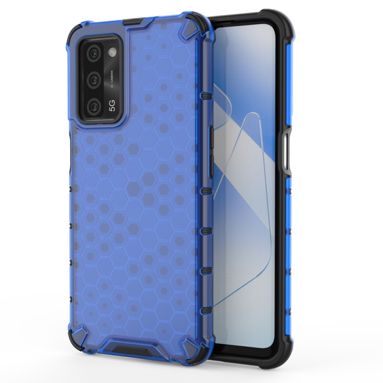 

For OPPO A55 5G Shockproof Honeycomb PC + TPU Protective Case(Blue)