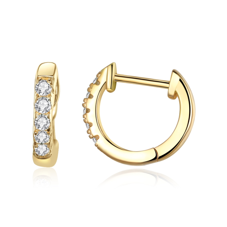

S925 Sterling Silver Simple Ear Buckle Women Earrings, Size:S(Gold)