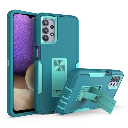 

For Samsung Galaxy A32 5G Magnetic Holder Phone Case(Lake Blue + Blue-green)