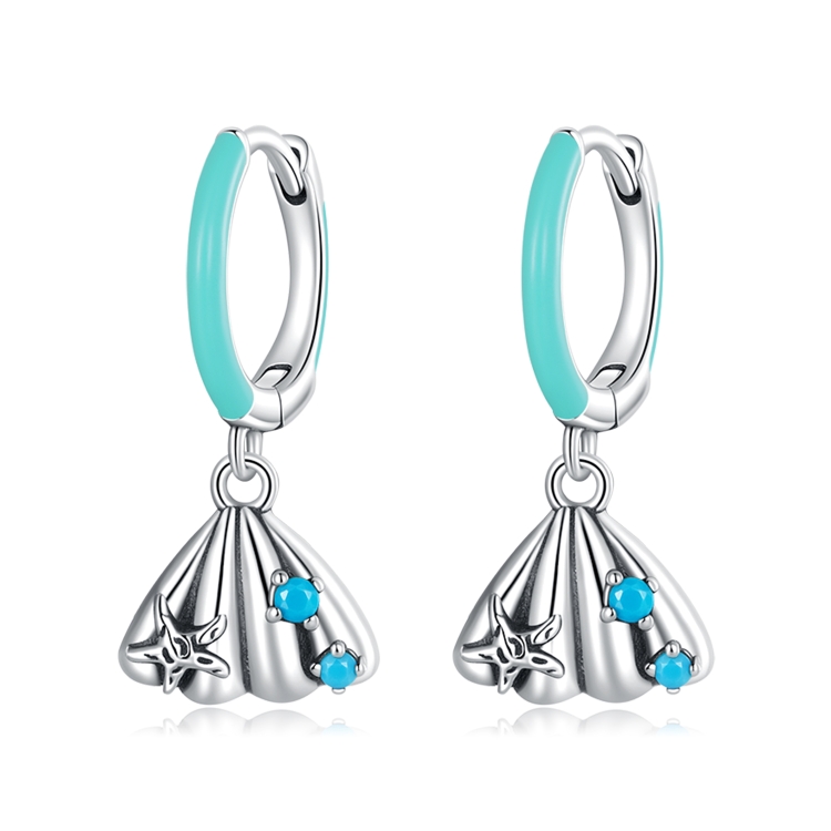 

S925 Sterling Silver Delicate Shell Ear Buckle Women Earrings