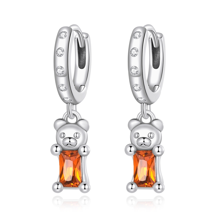 

S925 Sterling Silver Cute Bear Ear Buckle Women Earrings
