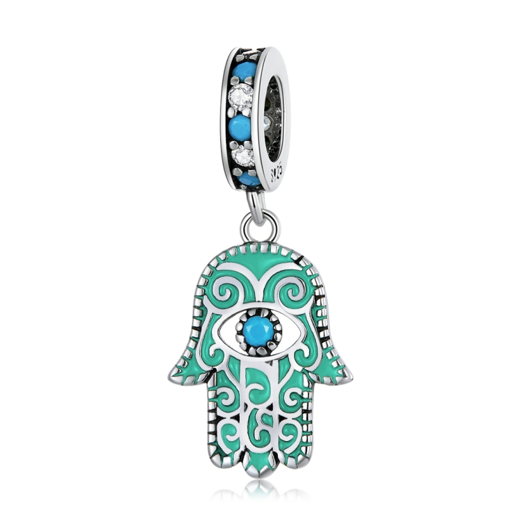 

S925 Sterling Silver Hand Of Fatima Pendant DIY Bracelet Necklace Accessories