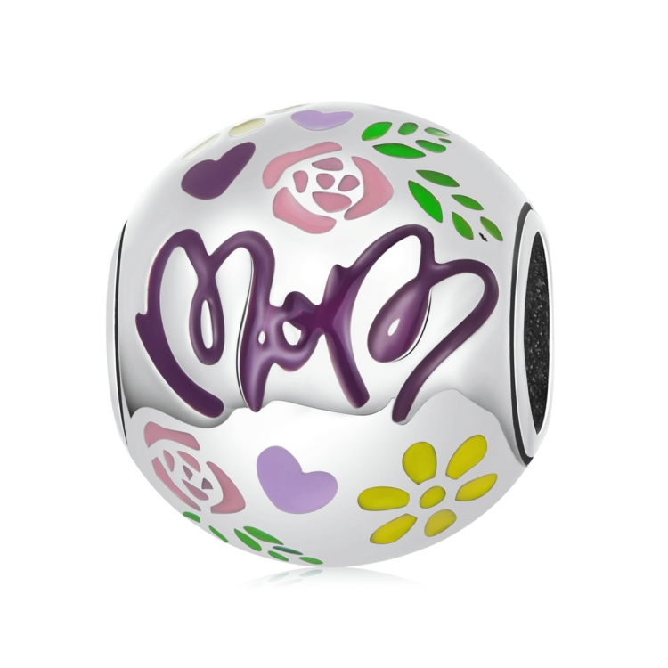 

S925 Sterling Silver Colorful Doodle Beads DIY Bracelet Necklace Accessories