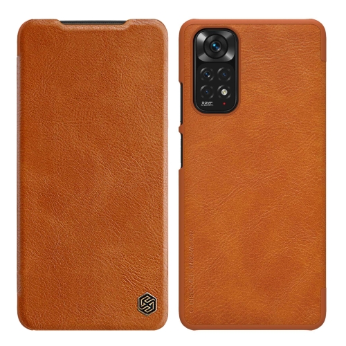 

For Xiaomi Redmi Note 11 Global NILLKIN QIN Series Crazy Horse Texture Leather Case(Brown)