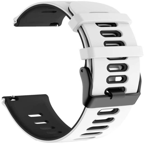 

For Garmin Forerunner 245 Two-tone Silicone Watch Band(White + Black)
