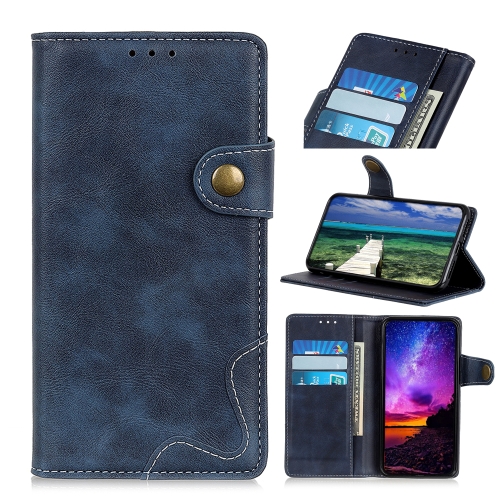 

For Google Pixel 6a S-Type Stitching Calf Texture Leather Phone Case(Blue)