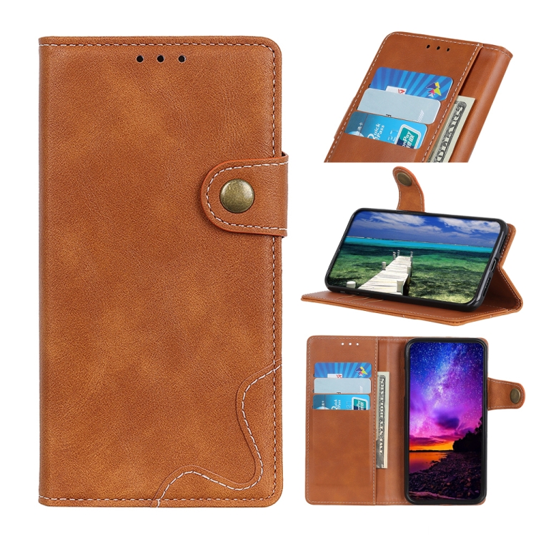 

For Samsung Galaxy A33 5G S-Type Stitching Calf Texture Leather Phone Case(Brown)