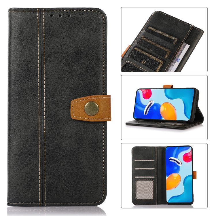 

Stitching Thread Calf Texture Leather Phone Case For iPhone 13 mini(Black)