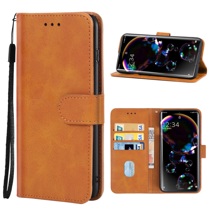 

For Sharp Aquos R7/P7 Leather Phone Case(Brown)