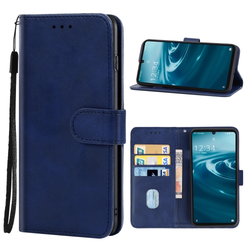 

For Sharp Simple Sumaho 6/A201SH Leather Phone Case(Blue)