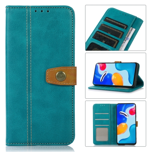 

For Xiaomi Redmi Note 11S / 11 4G Stitching Thread Calf Texture Leather Phone Case(Light Green)