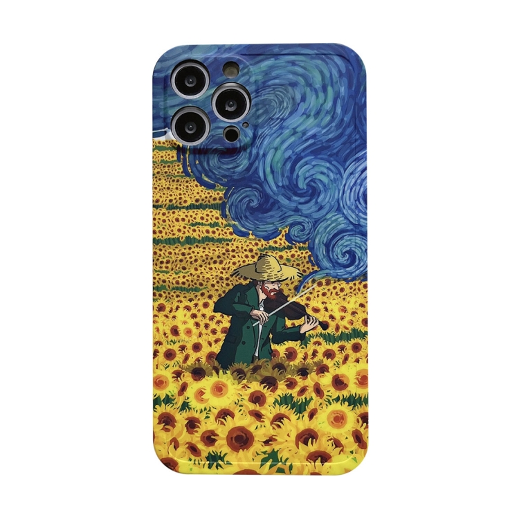 

Oil Painting TPU Phone Case For iPhone 11 Pro Max(Sunflower)