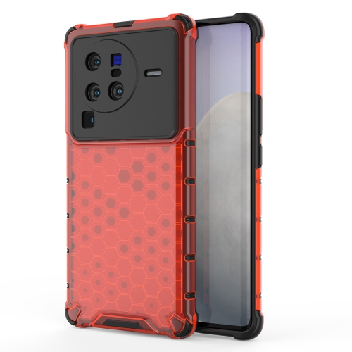 

For vivo X80 Pro 5G China Shockproof Honeycomb PC + TPU Protective Case(Red)