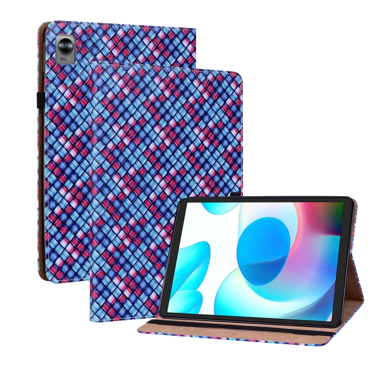 

For OPPO Realme Pad mini 8.7 inch Color Weave Texture Flip Leather Tablet Case(Blue)