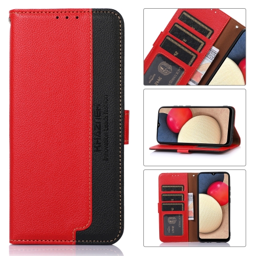 

For OPPO F19 / A74 4G KHAZNEH Litchi Texture Leather RFID Phone Case(Red)