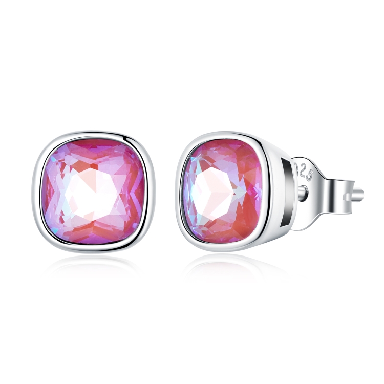 

S925 Sterling Silver Mocha Fluorescent Ear Stud Women Earrings