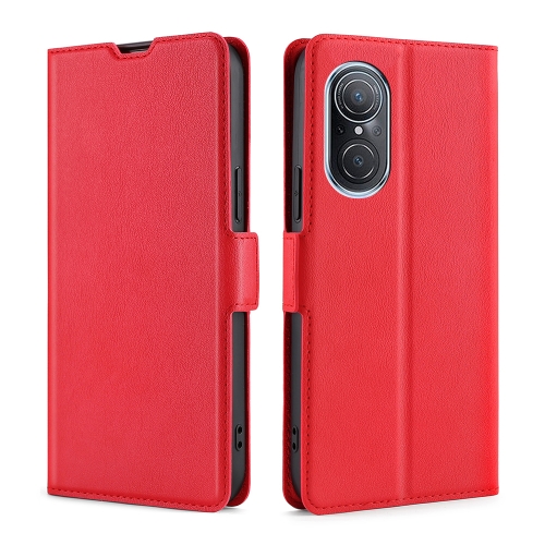 

For Huawei Nova 9 SE 4G Ultra-thin Voltage Side Buckle Leather Phone Case(Red)