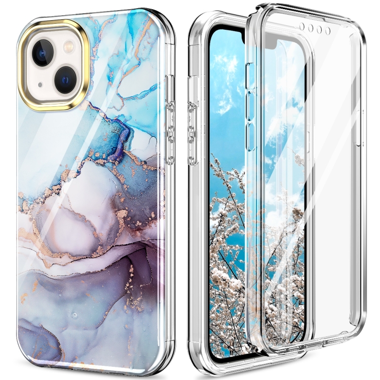 

For iPhone 13 mini 360 Full Body Painted Phone Case (Marble L11)