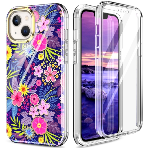

360 Full Body Painted Phone Case For iPhone 13(Flowers L08)