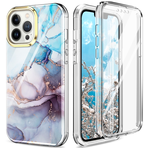 

360 Full Body Painted Phone Case For iPhone 13 Pro(Marble L11)