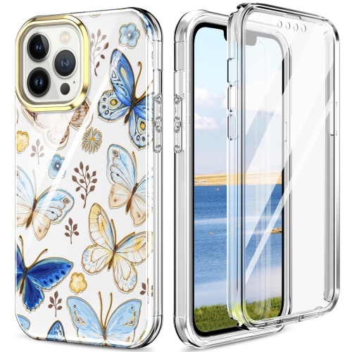 

360 Full Body Painted Phone Case For iPhone 13 Pro Max(Butterflies L10)