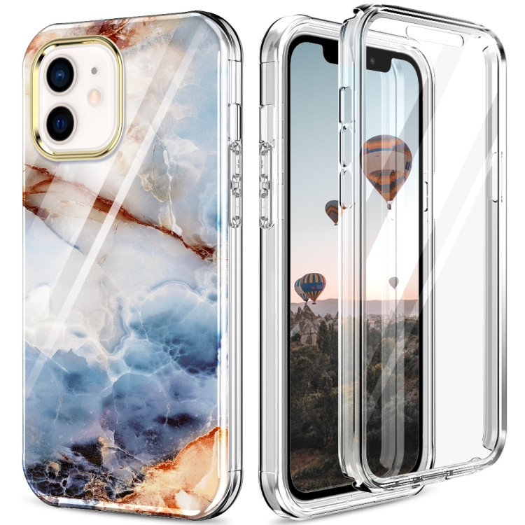 

360 Full Body Painted Phone Case For iPhone 12 mini(Marble L07)