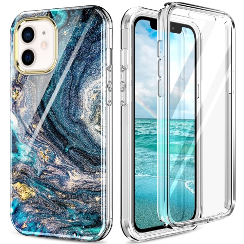 

360 Full Body Painted Phone Case For iPhone 12 mini(Marble L09)