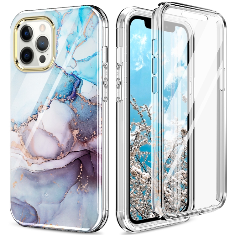 

For iPhone 12 Pro Max 360 Full Body Painted Phone Case(Marble L11)