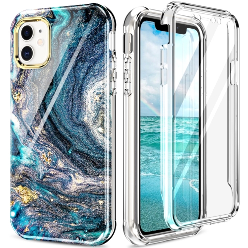 

For iPhone 11 360 Full Body Painted Phone Case (Marble L09)