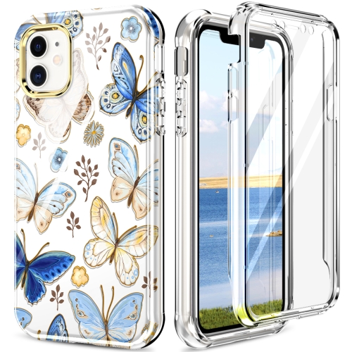 

For iPhone 11 360 Full Body Painted Phone Case (Butterflies L10)