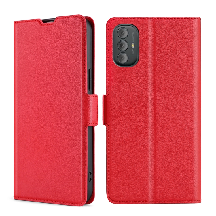 

For Motorola Moto G Power 2022 Ultra-thin Voltage Side Buckle Leather Phone Case(Red)