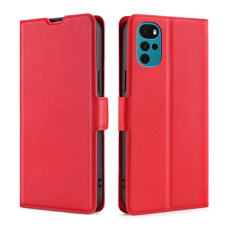 

For Motorola Moto G22 Ultra-thin Voltage Side Buckle Leather Phone Case(Red)