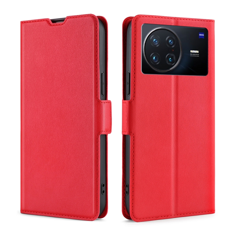 

For vivo X Note 5G Ultra-thin Voltage Side Buckle Leather Phone Case(Red)