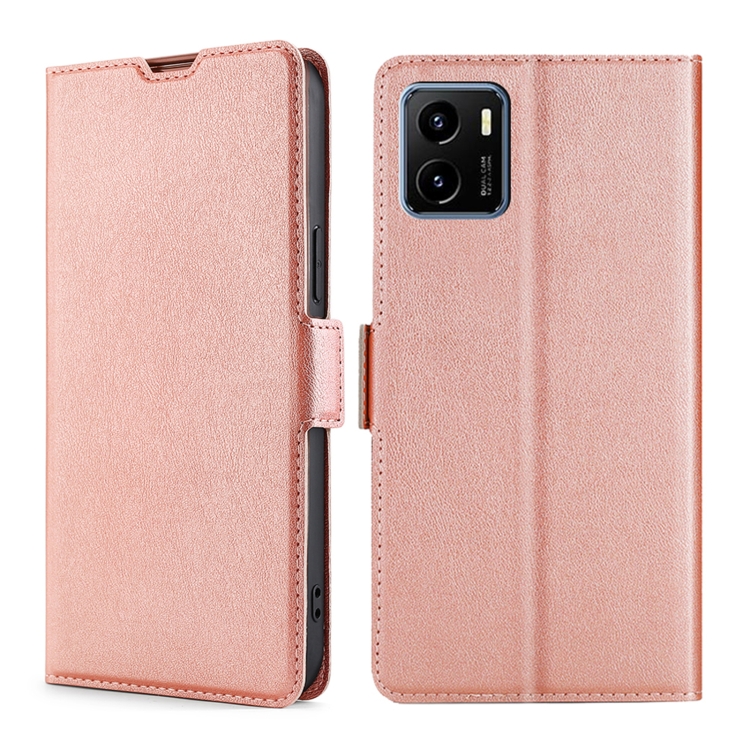 

For vivo Y15S Ultra-thin Voltage Side Buckle Leather Phone Case(Rose Gold)