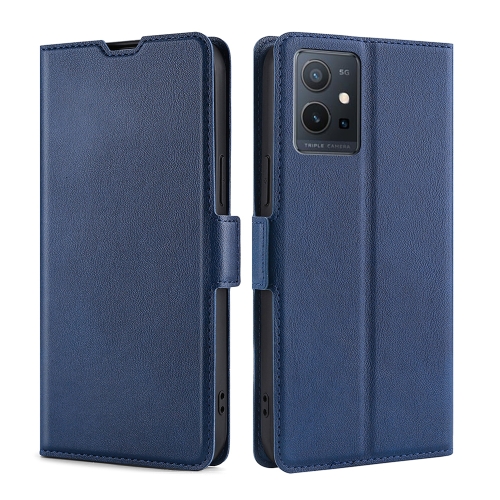 

For vivo Y55 5G / Y75 5G / Y33S 5G / T1 5G Ultra-thin Voltage Side Buckle Leather Phone Case(Blue)