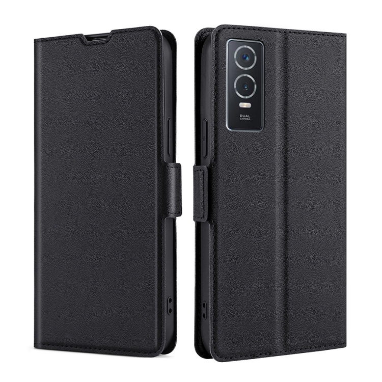 

For vivo Y76S / Y74S Ultra-thin Voltage Side Buckle Leather Phone Case(Black)