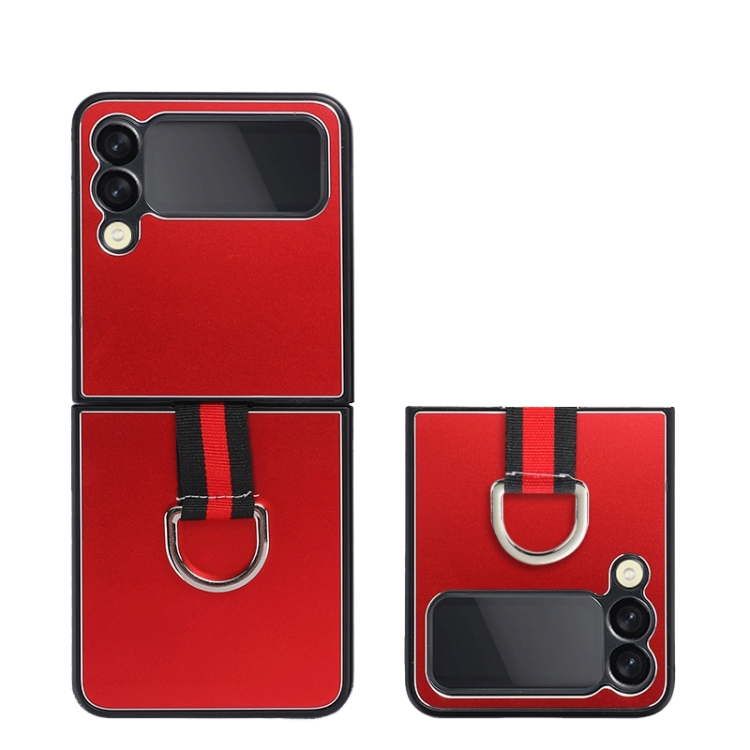 

For Samsung Galaxy Z Flip3 5G Aluminum Alloy Folding Phone Case with Ring Holder(Red)