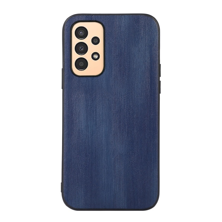 

For Samsung Galaxy A13 4G Yellow Cow Texture PU Phone Case(Blue)