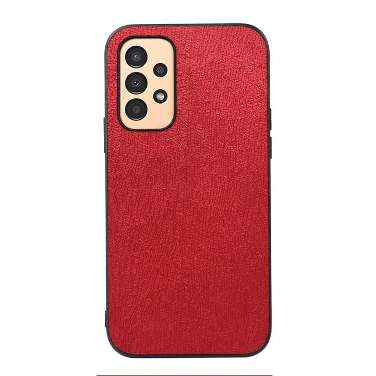 

For Samsung Galaxy A13 4G Wood Texture PU Phone Case(Red)