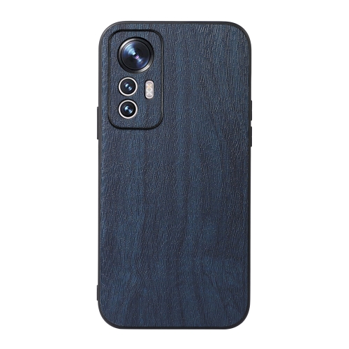 

For Xiaomi 12 Lite Wood Texture PU Phone Case(Blue)