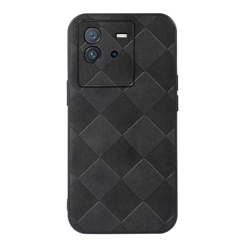 

For vivo iQOO Neo6 Weave Plaid PU Phone Case(Black)