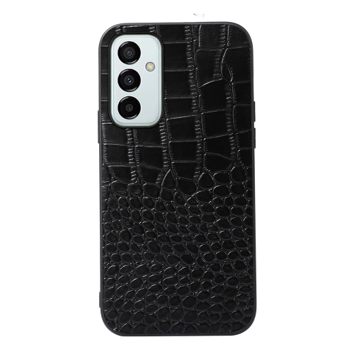 

For Samsung Galaxy M23 / F23 5G Crocodile Top Layer Cowhide Leather Phone Case(Black)