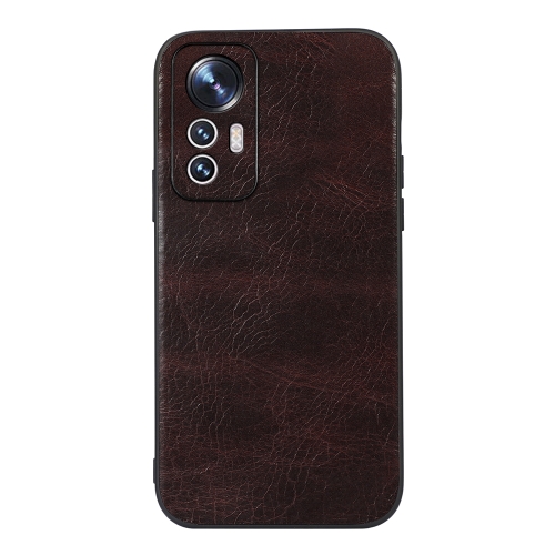 

For Xiaomi 12 Lite Genuine Leather Double Color Crazy Horse Phone Case(Coffee)