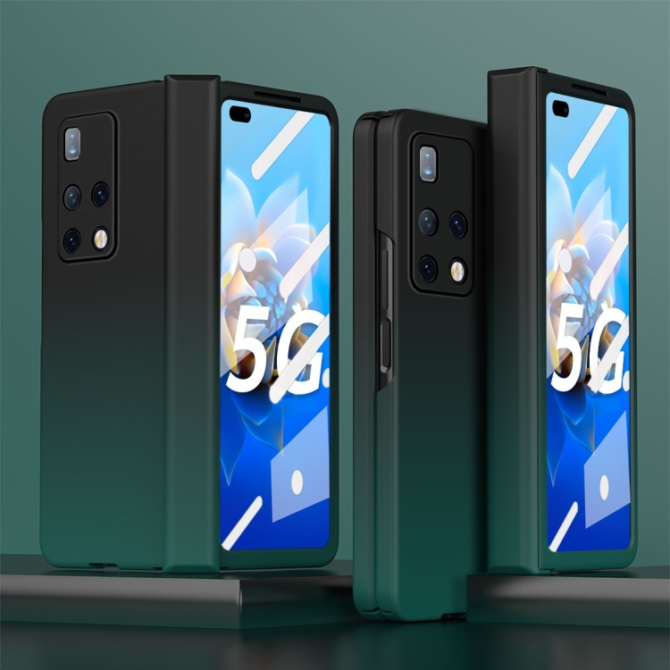 

For Huawei Mate X2 Colorful Gradient Tempered Film Integrated Phone Case(Cyan)