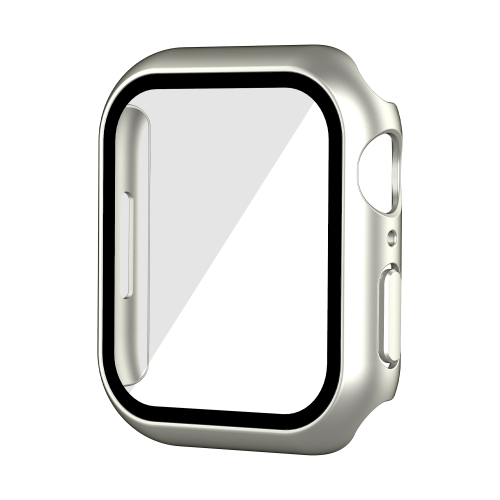 

Waterproof PC+Tempered Film Watch Case For Apple Watch Series 7 45mm(Starlight Silver)