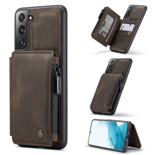 

For Samsung Galaxy S22 CaseMe C20 Multifunctional Leather Phone Case(Dark Coffee)